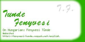tunde fenyvesi business card