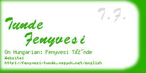 tunde fenyvesi business card